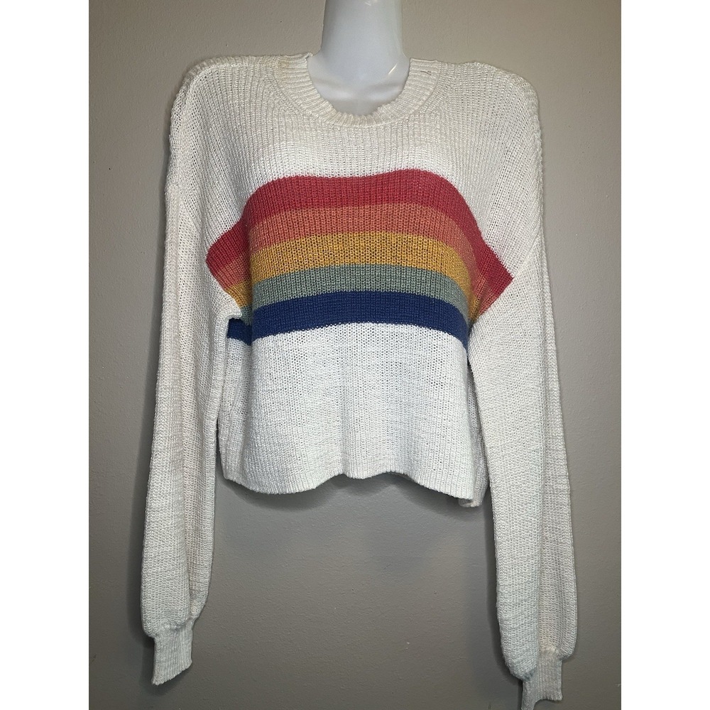 American Eagle Outfitters Crop Rainbow Sweater  XS